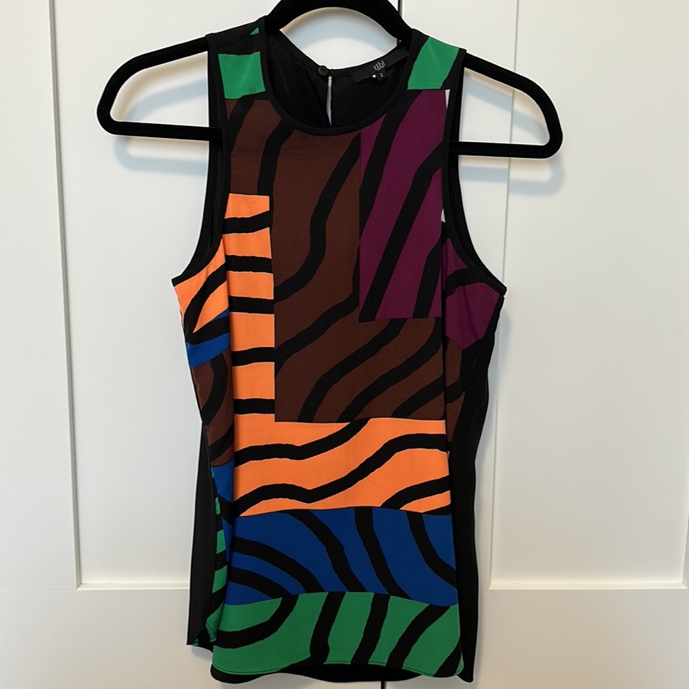 Tibi Color Block Silk Tank